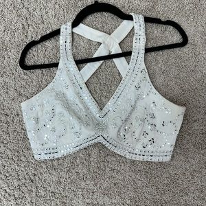 Ready to wear palazzo saree sari mirror work Indian Pakistani wear